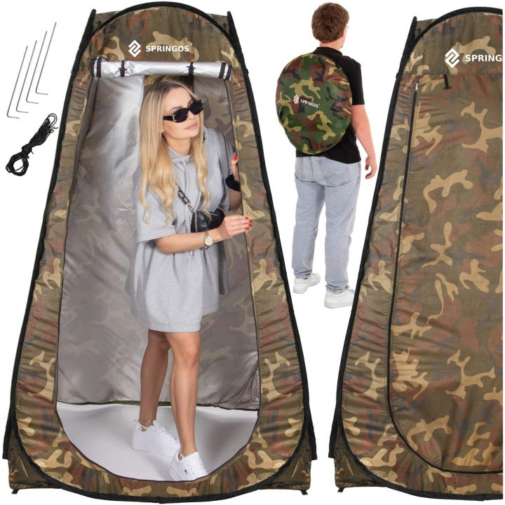 Tienda pop-up Springos para ducha, WC y vestidor portátil