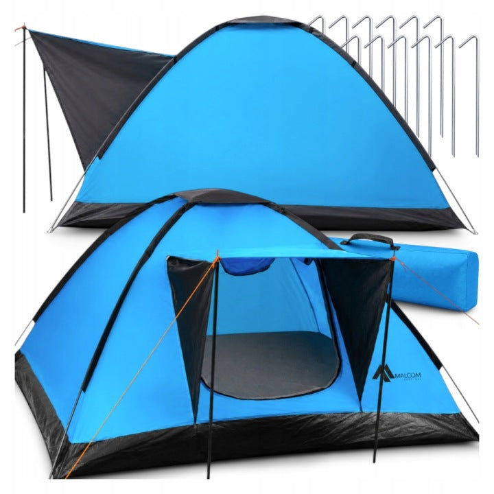 Tienda de camping Malcom 200 x 200 cm para 4 personas con toldo