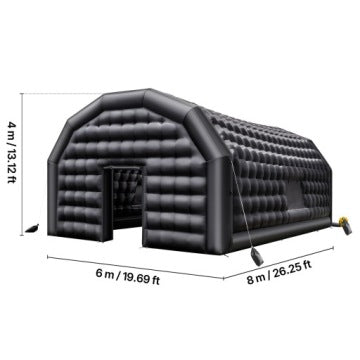 Tienda inflable Vevor negra 8 x 6 x 4 m con soplador de 1100 W
