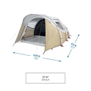 Tienda inflable Quechua Air Seconds 5.2 Fresh&Black para 5 personas con 2 dormitorios