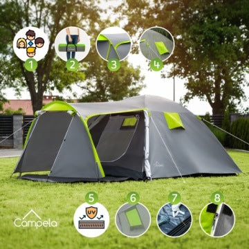 Tienda familiar Campela Tropical4 impermeable para 4 personas